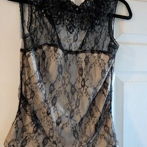 Vintage Society Black Lace Sleeveless Top